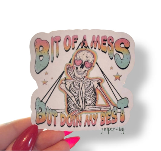 Bit of a mess sticker