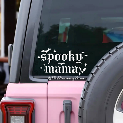 Spooky Mama Vinyl Decal – Halloween Car Window Sticker for Spooky Moms