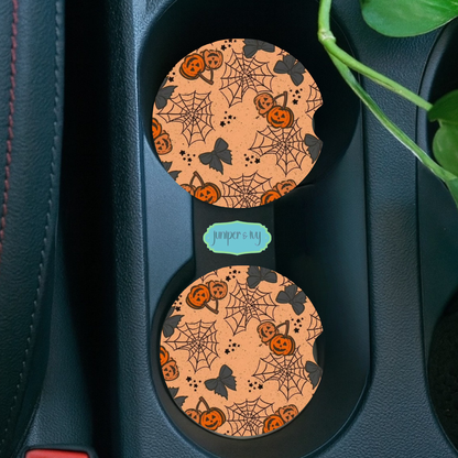 Pumpkin patch car coasters
