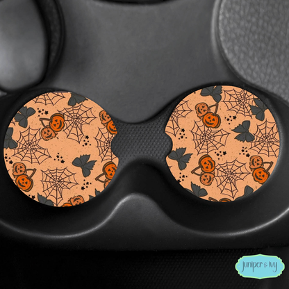 Pumpkin patch car coasters