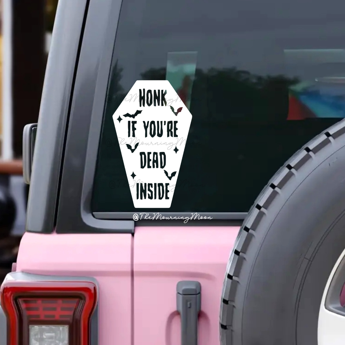 Honk If You’re Dead Inside Vinyl Decal | Dark Humor Car Window Sticker | Spooky Goth Halloween Decor