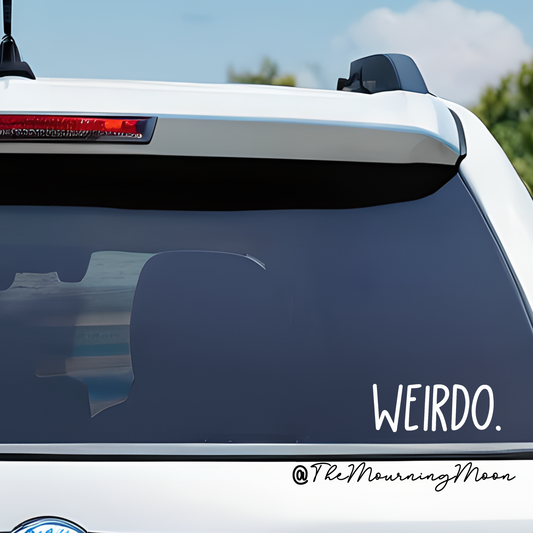 Weirdo Vinyl Decal | Funny Minimal Car Window Sticker | Weird Aesthetic Humor
