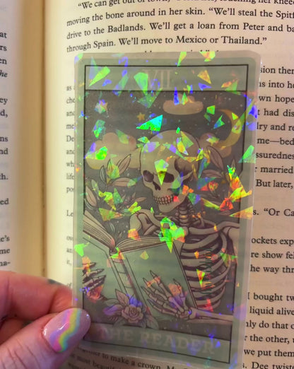Holographic rainbow transparent tarot card bookmark